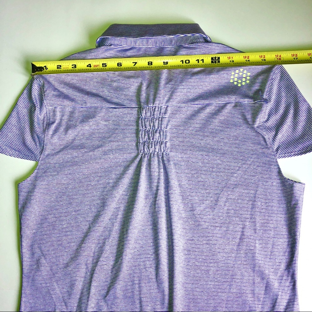 PUMA Golf Polo Dry Cell Micro Strip Active Tee Shirt Purple Large Women’s - Picture 13 of 16
